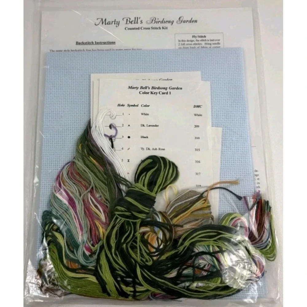 Birdsong Garden Cross Stitch Pattern Marty Bell Chart Pack #431 Pegasus Pub New